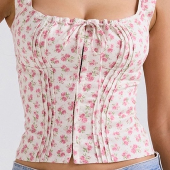 NEW House of CB Chicca Rosebud Print Top Medium - Picture 4 of 16